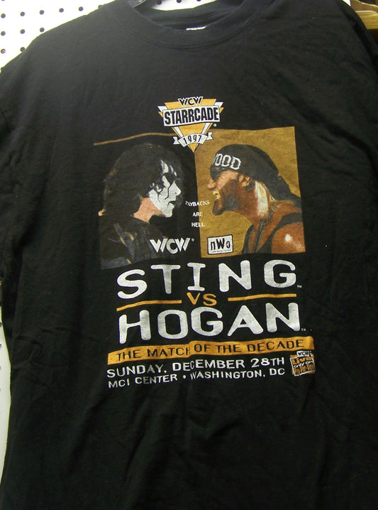 BAT16   WCW Starcade 1997 Sting vs Hogan Original Vintage Tee Shirt  Size XL