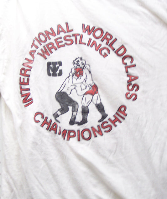 BAT43  Nassal Mania International World Class Championship Wrestling Original Vintage Tee Shirt  Size M