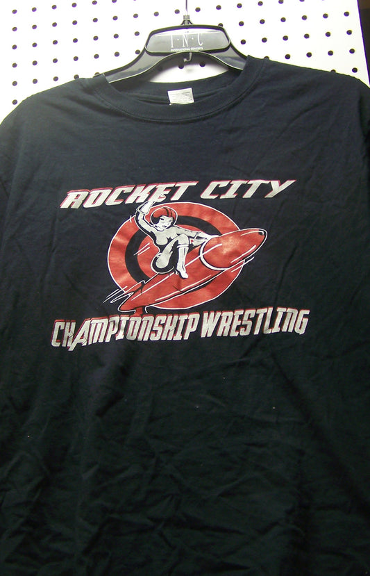 BAT70  Rocket City Championship Wrestling  Original Vintage Tee Shirt  Size  M