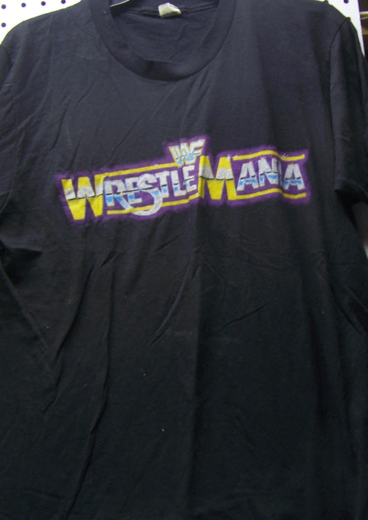 BAT94   Wrestlemania Original Vintage Tee Shirt  Size : L