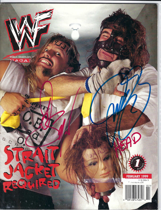 BD107  Mankind  Al Snow  Head   Autographed VERY RARE Vintage  Wrestling Magazine w/COA