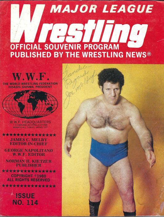 BD109  Joe McHugh   Autographed VERY RARE Vintage  Wrestling Magazine w/COA