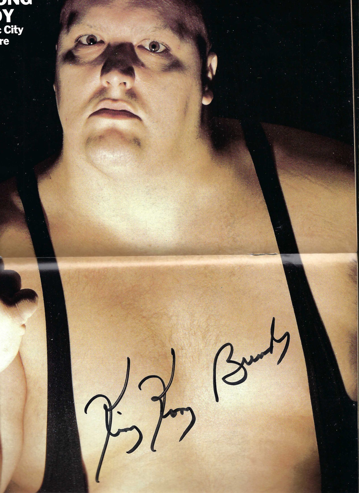 BD119  Rock and Roll Express  King Kong Bundy ( Deceased )  Autographed VERY RARE Vintage  Wrestling Magazine w/COA