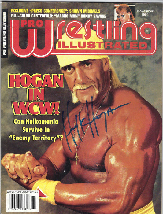 BD120  Hulk Hogan  Autographed VERY RARE Vintage  Wrestling Magazine w/COA