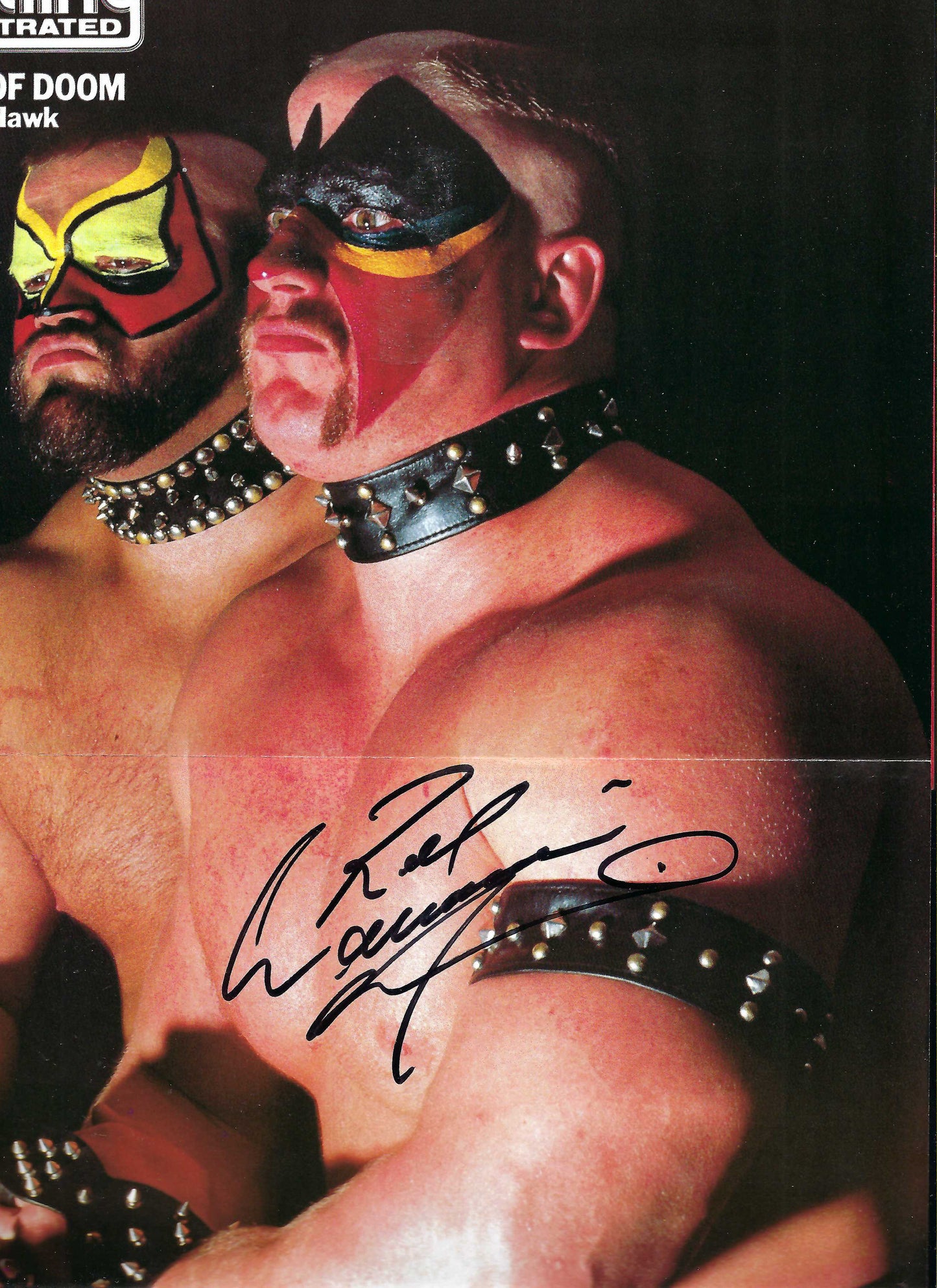 BD133  Sting  Road Warrior Animal ( Deceased )  Autographed VERY RARE Vintage  Wrestling Magazine w/COA
