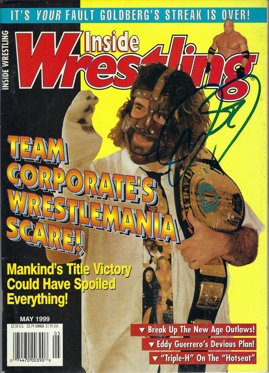BD145 Mankind  Autographed VERY RARE Vintage  Wrestling Magazine w/COA