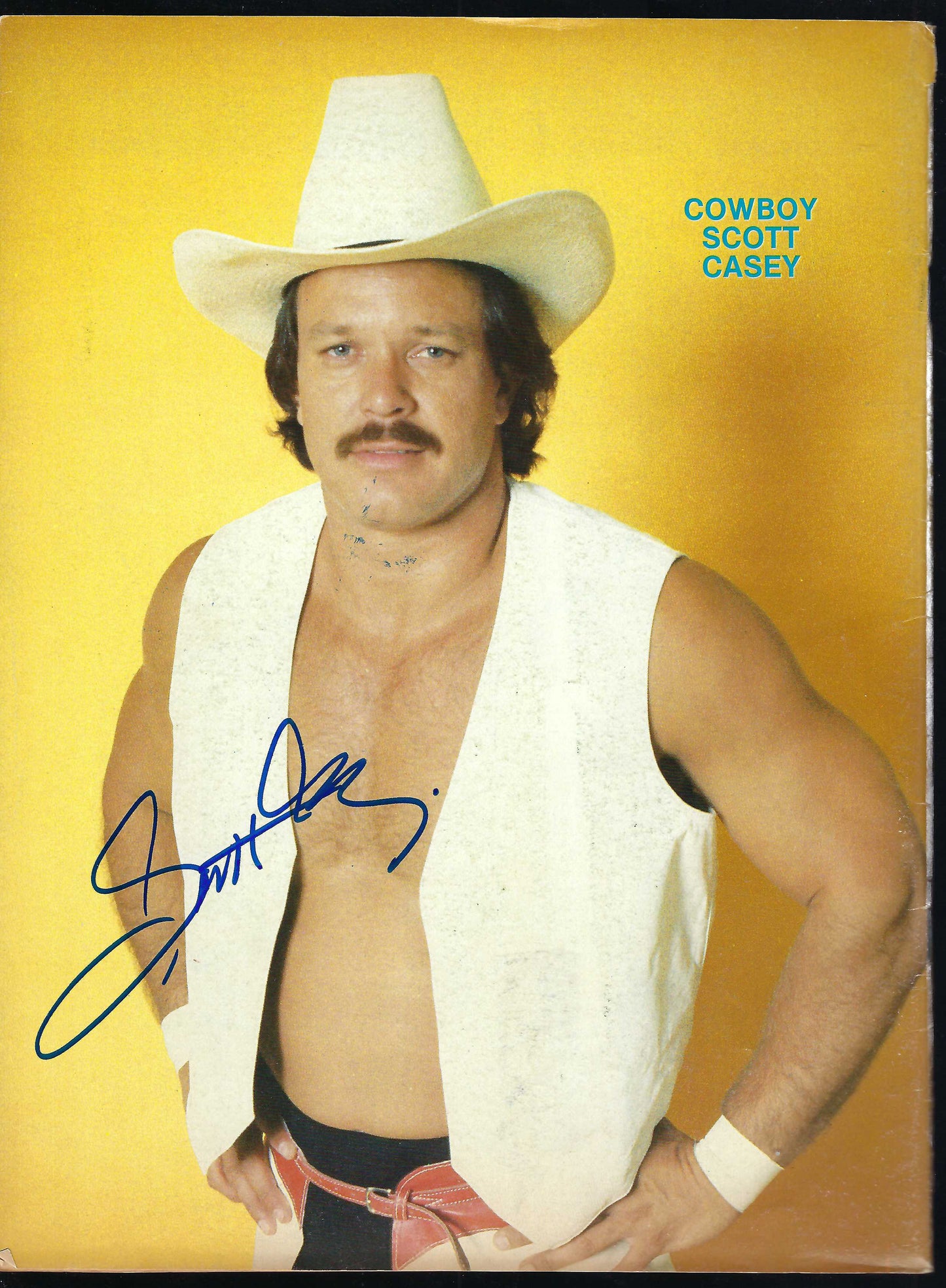 BD158    Chief Jules Strongbow  Jim Duggan Scott Casey  Autographed VERY RARE  Vintage Wrestling Magazine w/COA