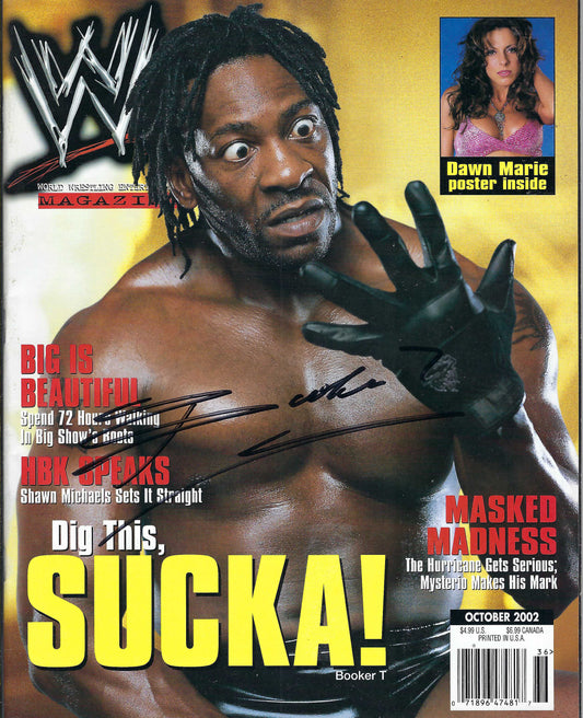 BD171  Booker T  Autographed VERY RARE  Vintage Wrestling Magazine w/COA