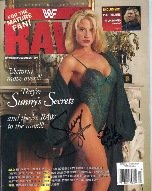 BD172  Sunny  Autographed VERY RARE  Vintage Wrestling Magazine w/COA