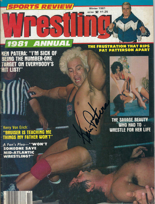 BD174  Ken Patera  Autographed VERY RARE  Vintage Wrestling Magazine w/COA