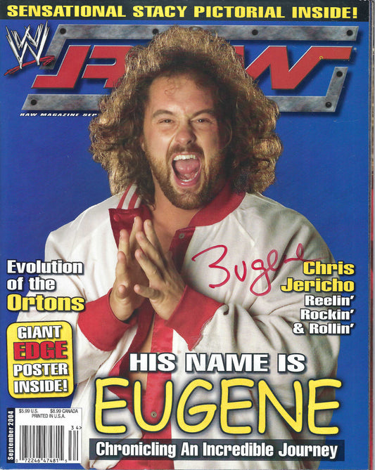 BD176  Eugene   Autographed VERY RARE  Vintage Wrestling Magazine w/COA