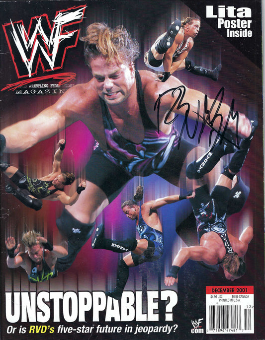 BD184  Rob Van Dam  Autographed VERY RARE  Vintage Wrestling Magazine w/COA
