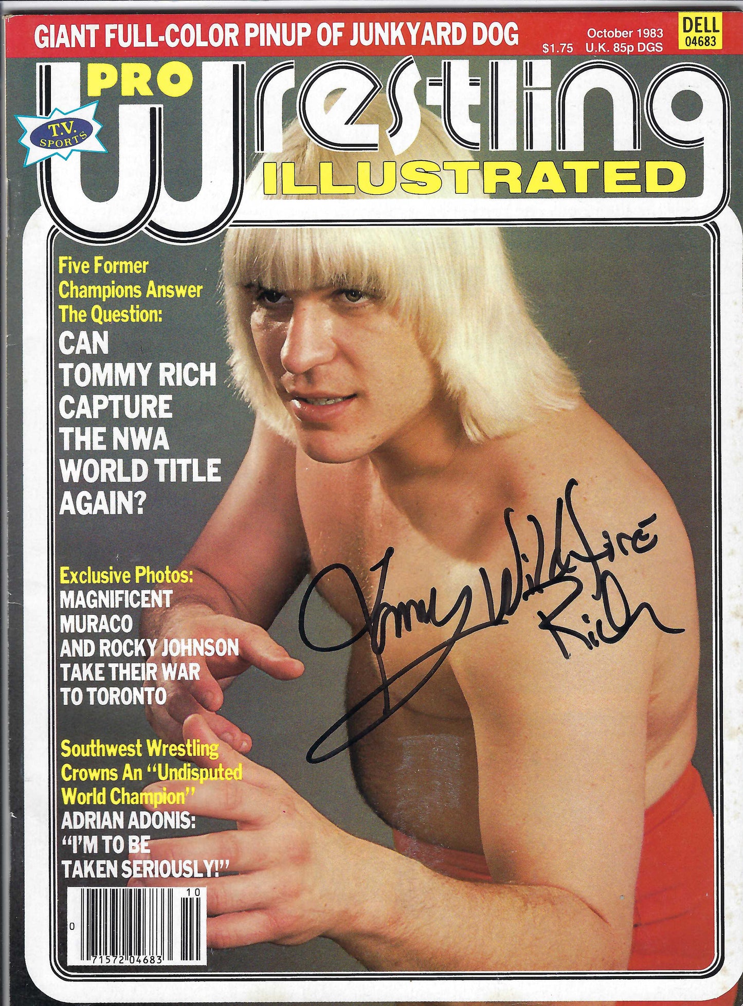 BD188   Tommy Wildfire Rich Autographed VERY RARE  Vintage Wrestling Magazine w/COA