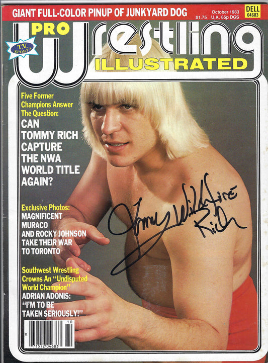 BD188   Tommy Wildfire Rich Autographed VERY RARE  Vintage Wrestling Magazine w/COA