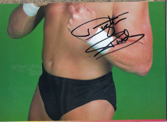 BD189   Dustin Rhodes  Autographed VERY RARE  Vintage Wrestling Magazine Poster w/COA