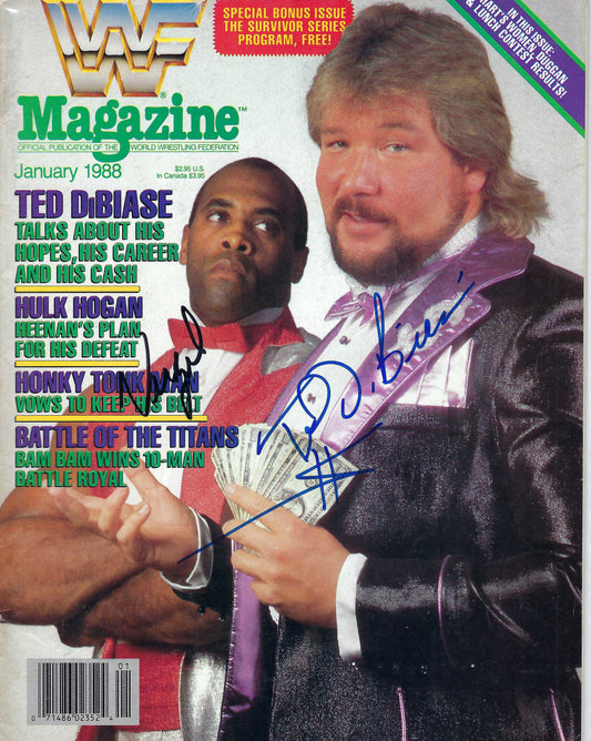 BD208 Ted DiBiase  Virgil  Autographed VERY RARE  Vintage Wrestling Magazine w/COA