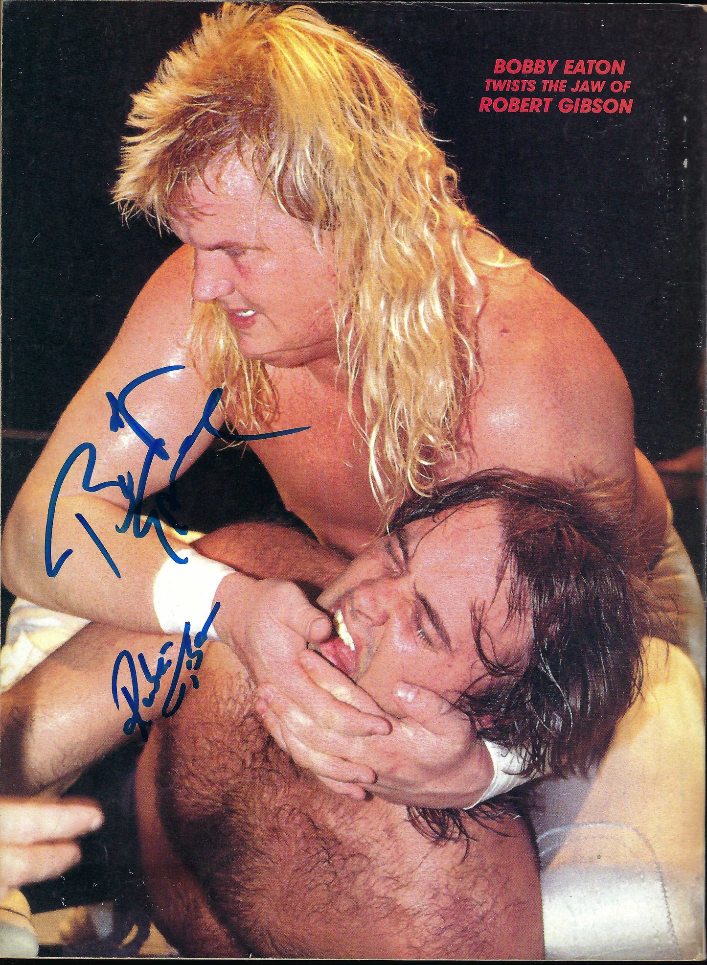BD217 Ric Flair Ricky Morton Magnum TA  Bobby Eaton Robert Gibson   Autographed VERY RARE  Vintage Wrestling Magazine w/COA