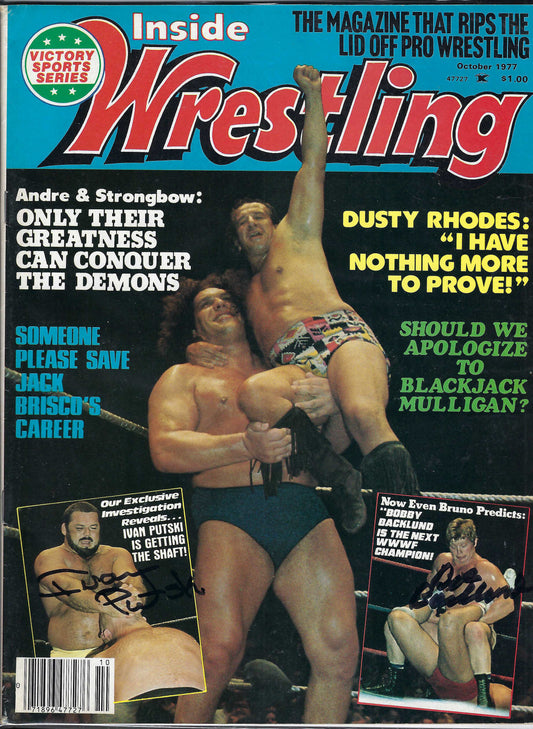 BD227  Bob Backlund  Ivan Putski  Autographed VERY RARE  Vintage Wrestling Magazine w/COA