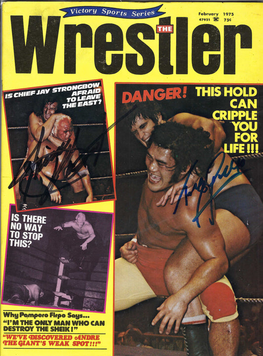 BD228  Jimmy Valiant  Tony Garea  Autographed VERY RARE  Vintage Wrestling Magazine w/COA