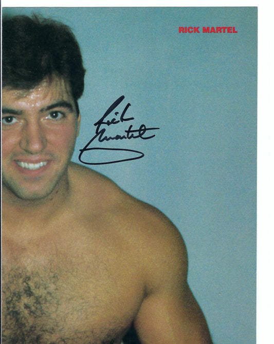BD237  Rick Martel Autographed VERY RARE  Vintage Wrestling Magazine Poster w/COA