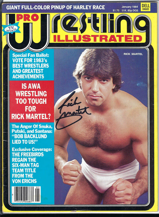 BD238  Rick Martel Autographed VERY RARE  Vintage Wrestling Magazine  w/COA