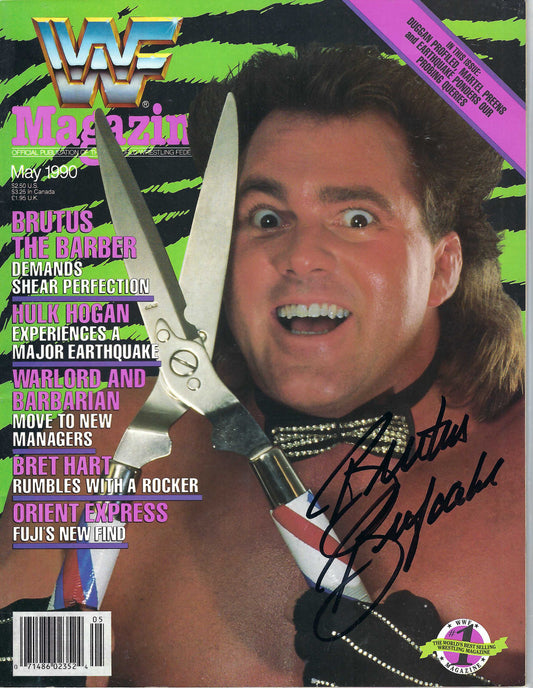 BD241  Brutus Beefcake  Autographed VERY RARE  Vintage Wrestling Magazine  w/COA