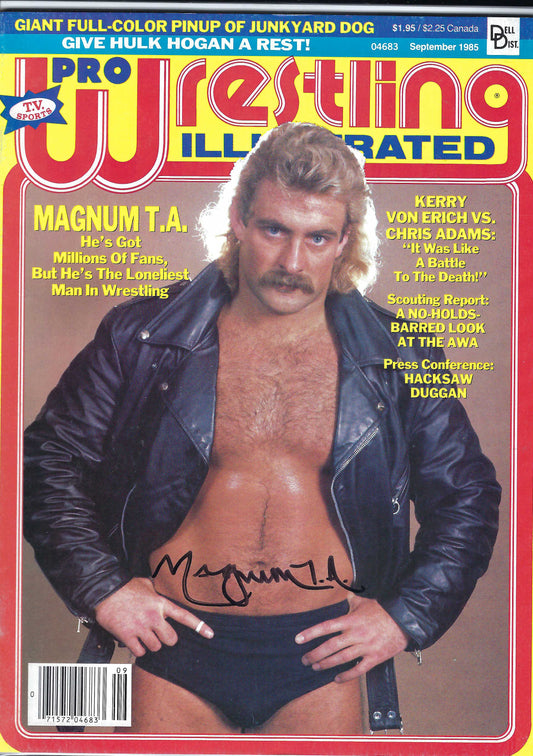 BD251  Magnum T.A.  VERY RARE Autographed Vintage Wrestling Magazine  w/COA