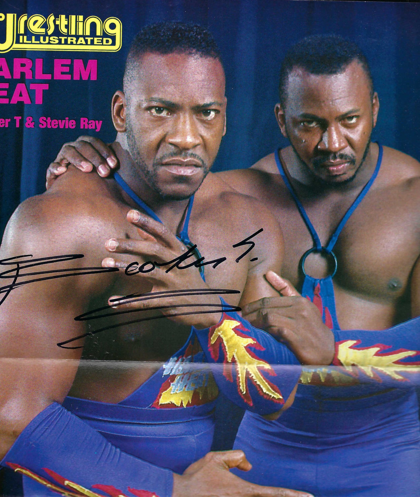 BD274   Razor Ramon  Booker T  Autographed Vintage Wrestling Magazine  w/COA