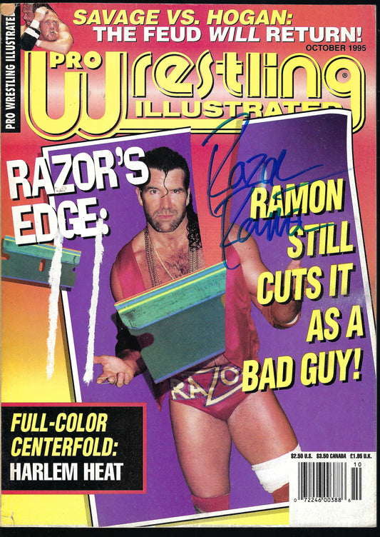 BD274   Razor Ramon  Booker T  Autographed Vintage Wrestling Magazine  w/COA