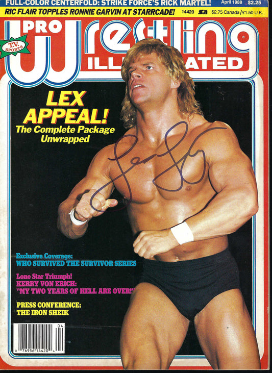 BD279  Lex Luger Rick Martel  Autographed Vintage Wrestling Magazine  w/COA