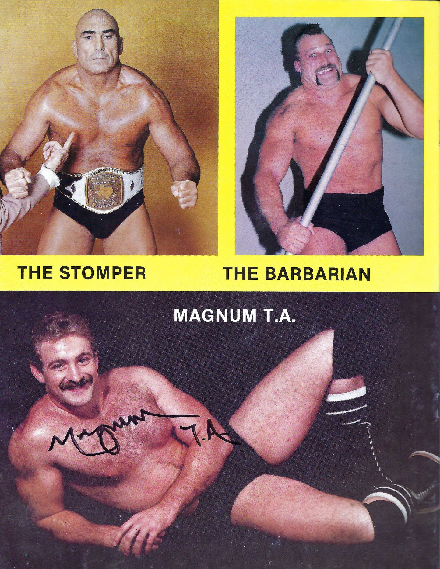 BD283  Road Warrior Animal  Paul Ellering  Magnum TA   Autographed Vintage Wrestling Magazine w/COA