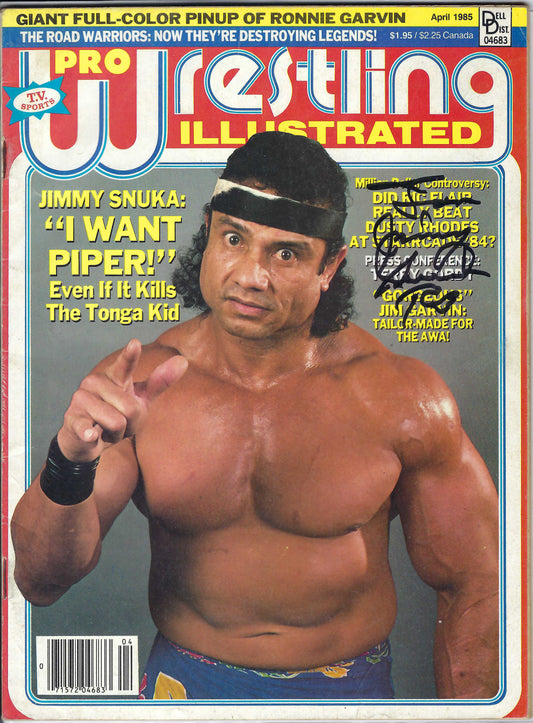 BD50  Jimmy Superfly Snuka  ( Deceased ) Autographed Vintage Wrestling Magazine w/COA