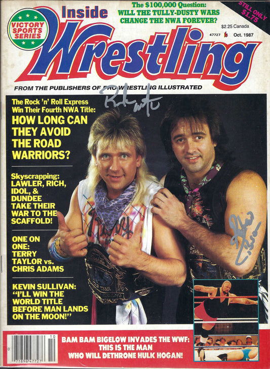 BD60  Rock and Roll Express  Autographed Vintage Wrestling Magazine w/COA