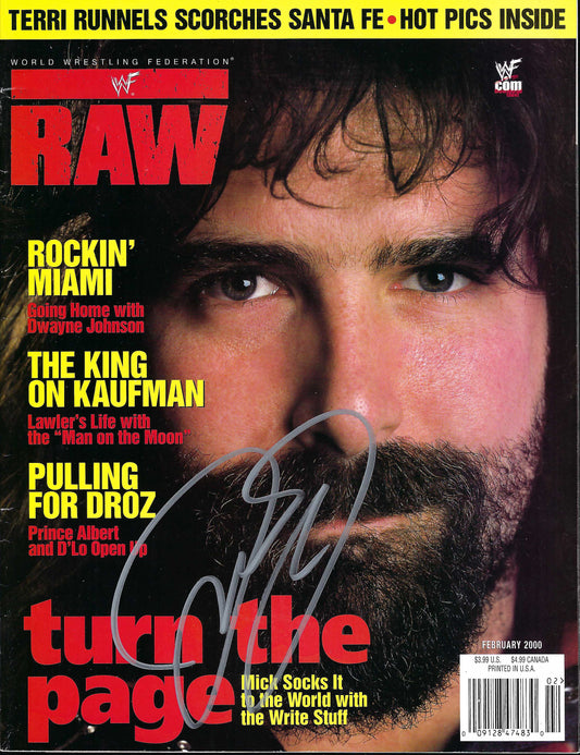 BD61 Mick Foley Terri Runnels  Autographed Vintage Wrestling Magazine w/COA