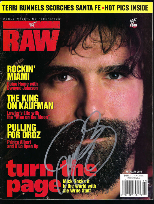 BD62  Mick Foley Terri Runnels  Autographed Vintage Wrestling Magazine w/COA