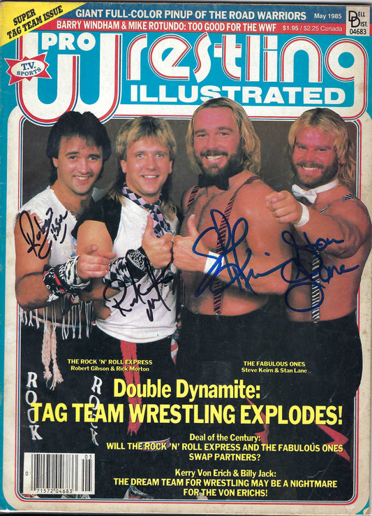 BD64  Rock and Roll Express  Fabulous Ones    Autographed Vintage Wrestling Magazine w/COA