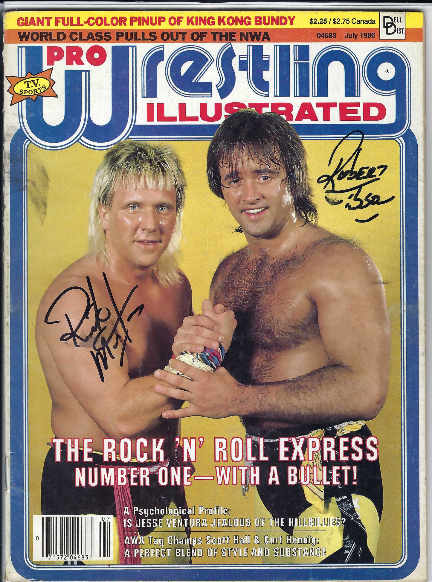 BD80  Rock and Roll Express  Autographed Vintage Wrestling Magazine w/COA