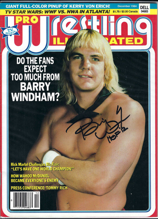 BD83  Barry Windham  Autographed Vintage Wrestling Magazine w/COA