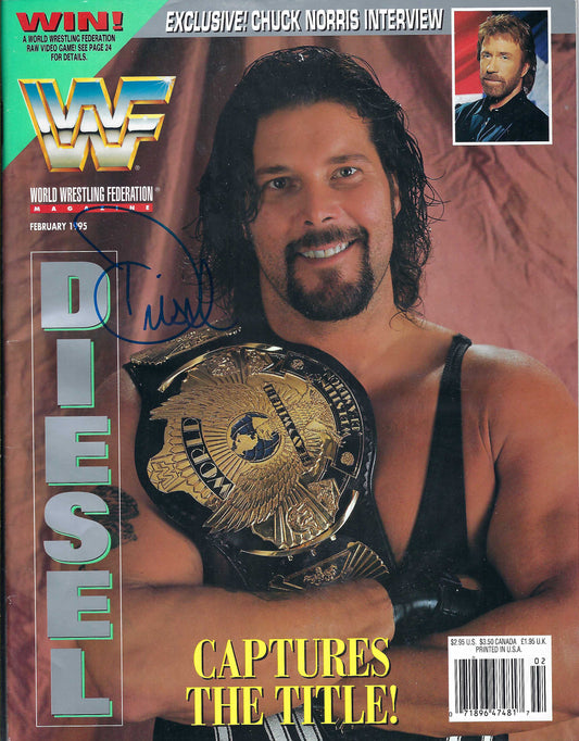 BD88   Diesel   Autographed Vintage Wrestling Magazine w/COA