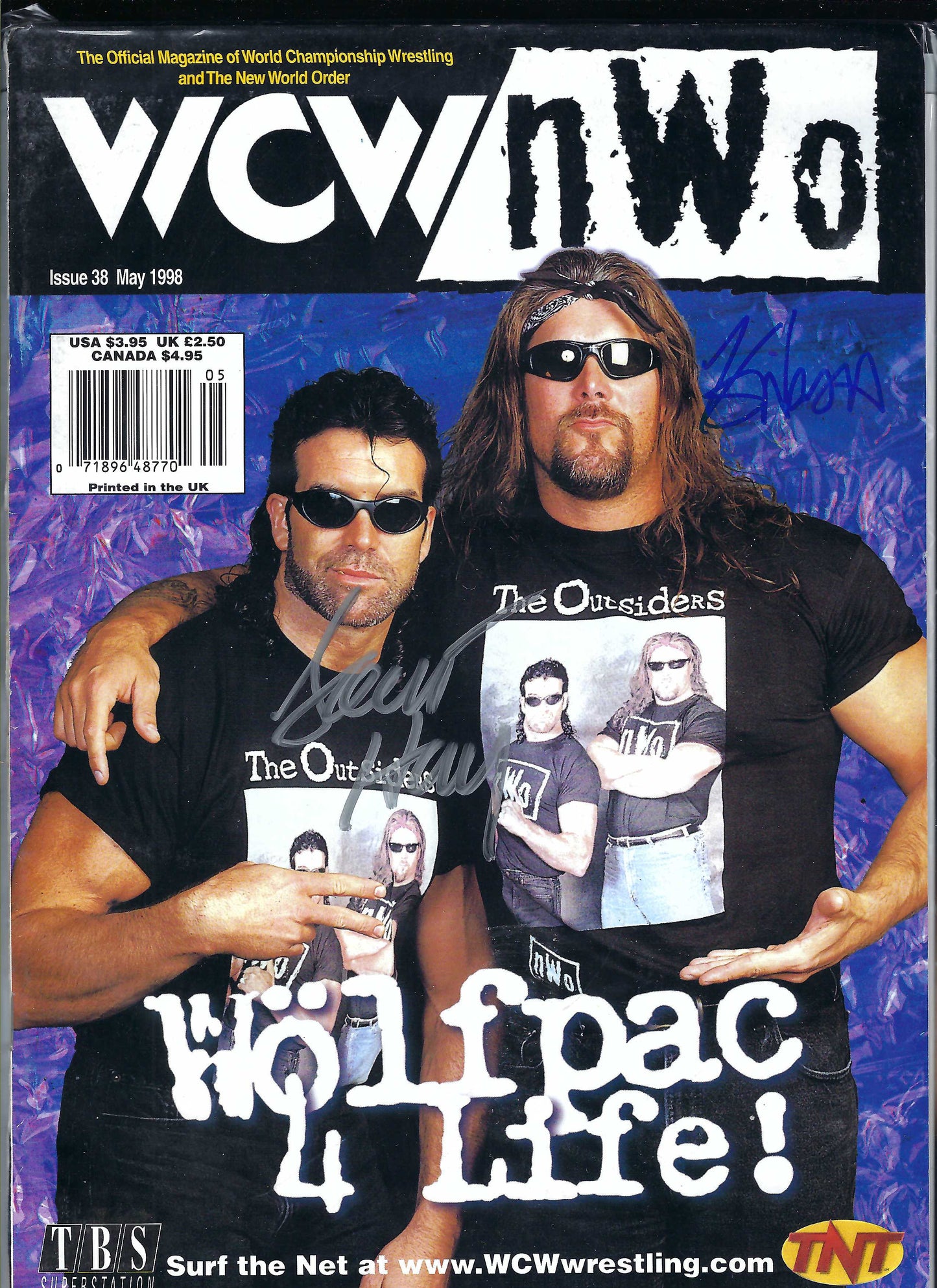 BD89   Scott Hall ( Deceased ) Kevin Nash   Autographed Vintage Wrestling Magazine w/COA