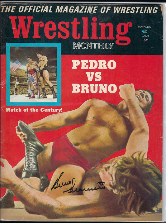 BD96 Bruno Sammartino ( Deceased ) Autographed Vintage Wrestling Magazine w/COA