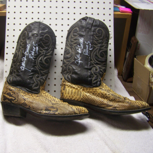 JSRB   Jake the Snake Roberts Autographed vintage Snake Skin Boots  w/COA