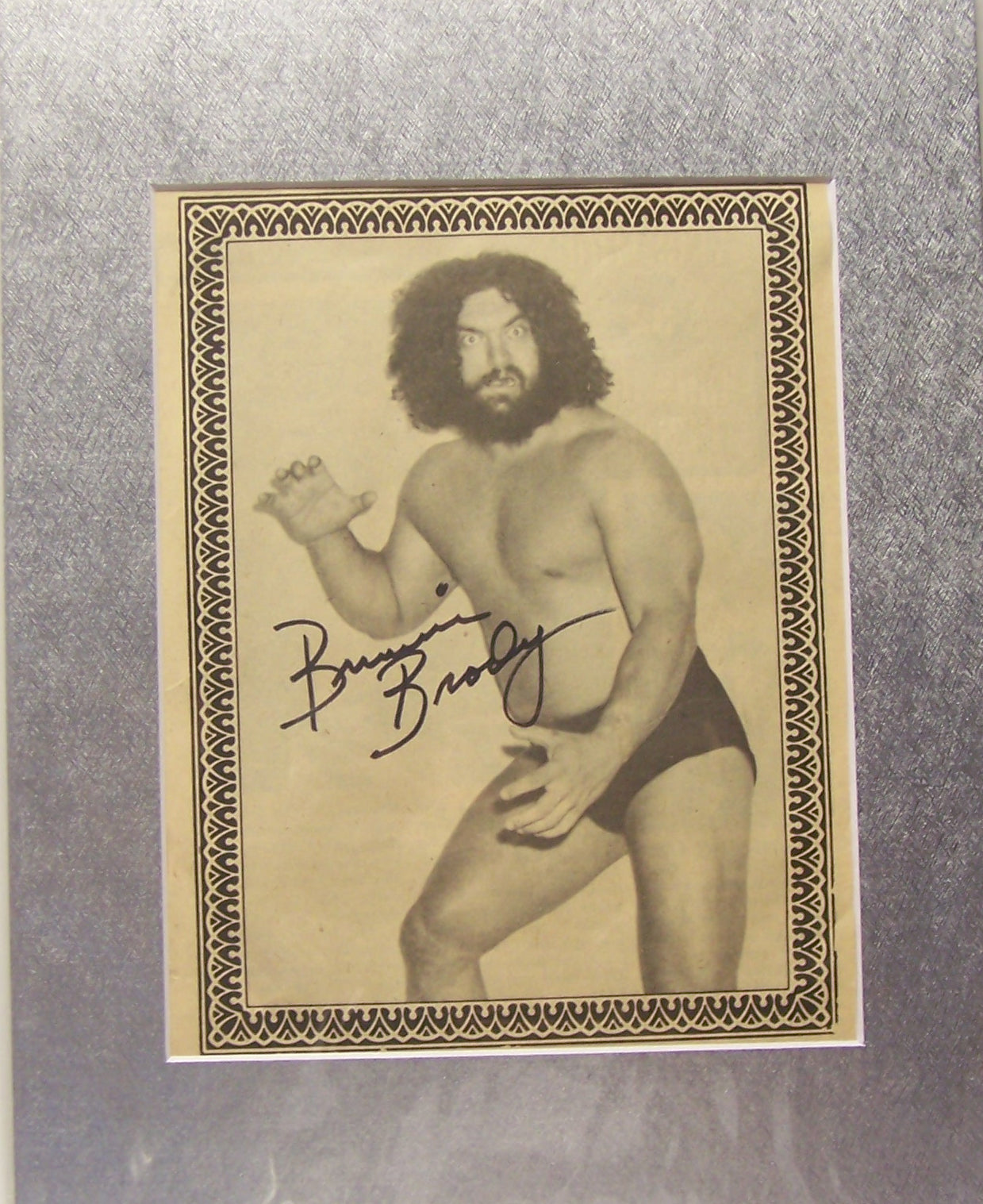 BB1  Bruiser Brody (Deceased ) Autographed Magazine Page w/COA