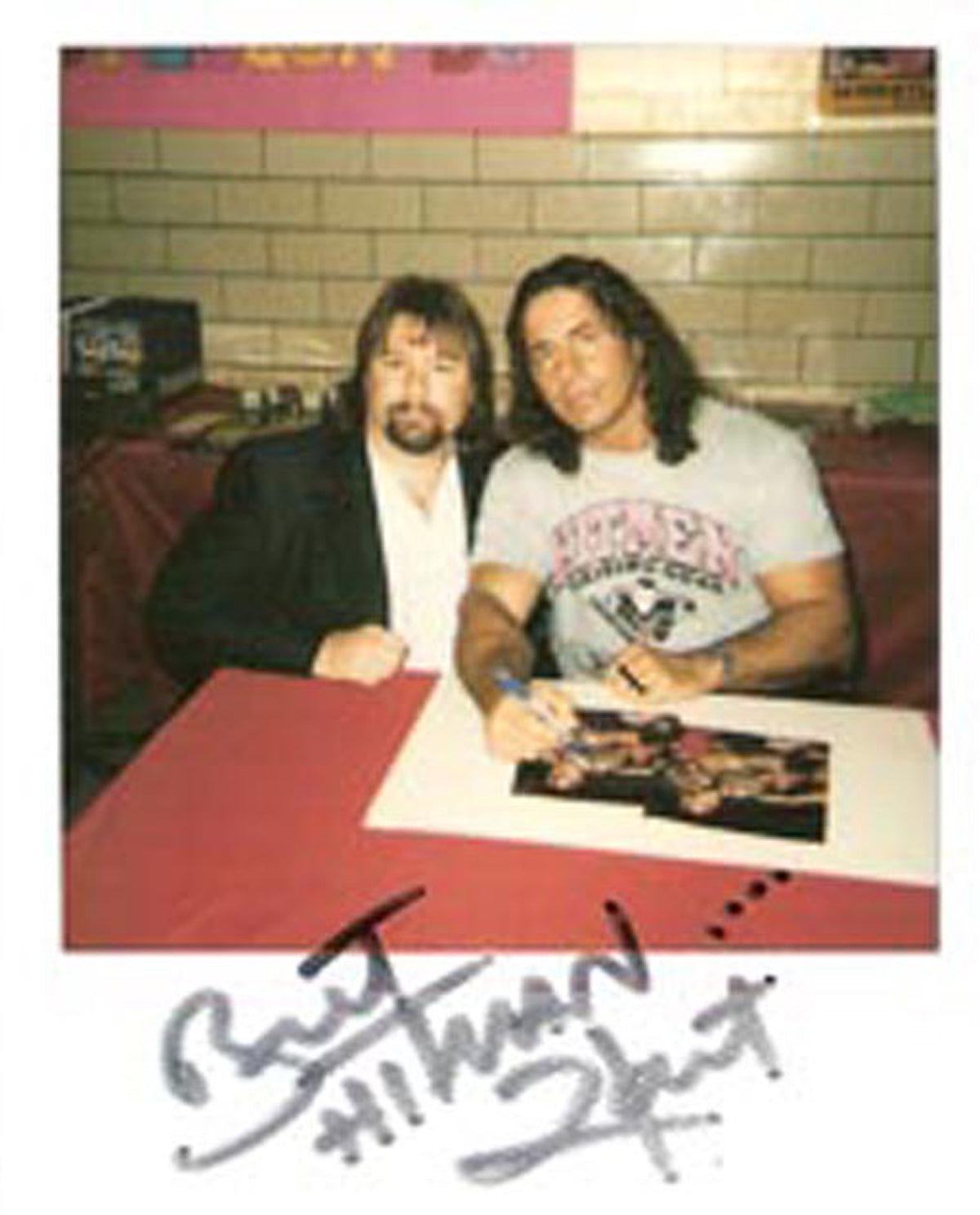 AM19  The Hart Foundation signed WWF Magazine w/ COA Bret Hart Jim Neidhart