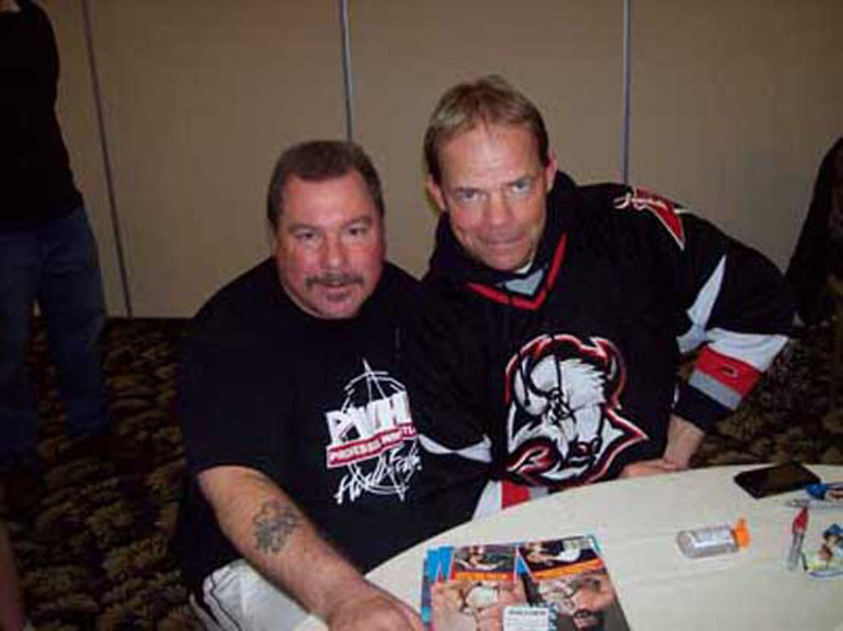 MBSM3 Misty Blue Simmes 2X  Lex Luger Road Warrior Animal ( Deceased )Autographed Vintage Wrestling Magazine w/COA