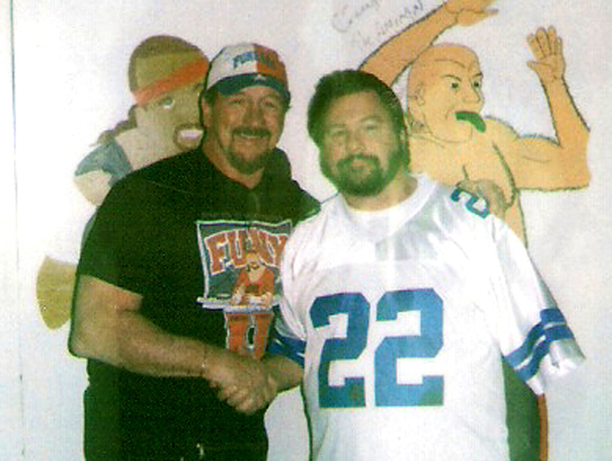 M177 Dory Funk Jr. vs Terry Funk Autographed Wrestling Photo w/COA