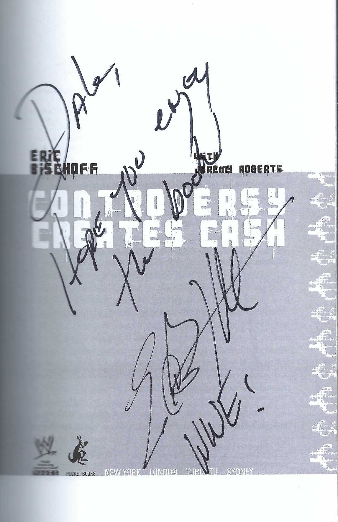 DSB4  Autographed Eric Bishoff  Wrestling Autobiography w/COA