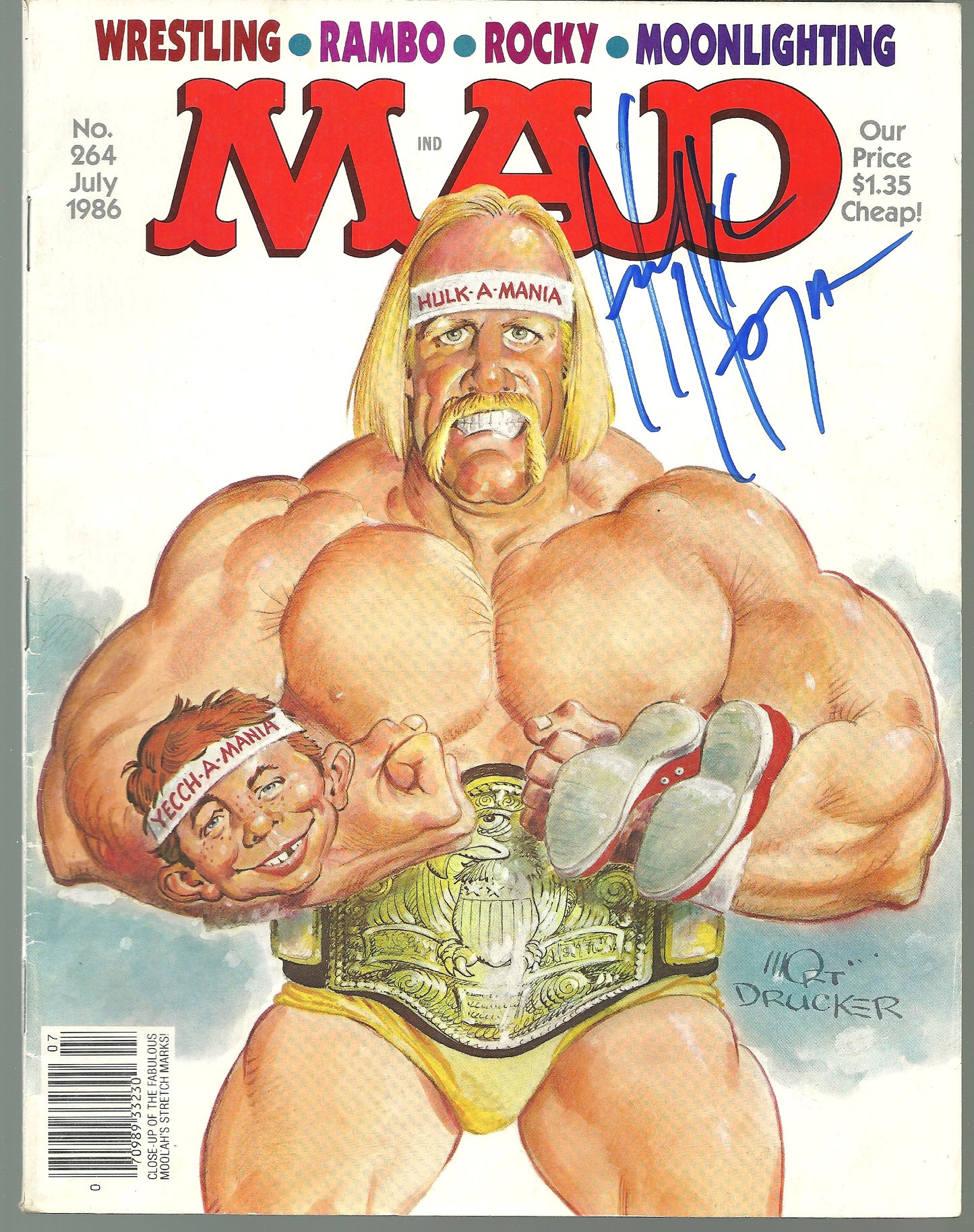 HH11  The Immortal Hulk Hogan  signed  Vintage MAD Wrestling Magazine w/ COA