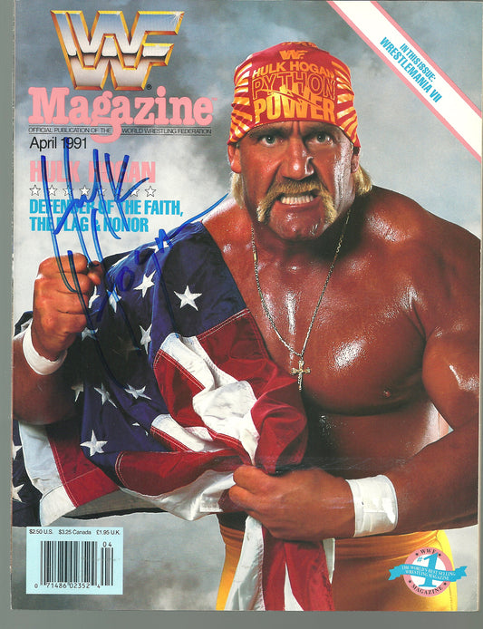 HH12  The Immortal Hulk Hogan  signed  Vintage  Wrestling Magazine w/ COA