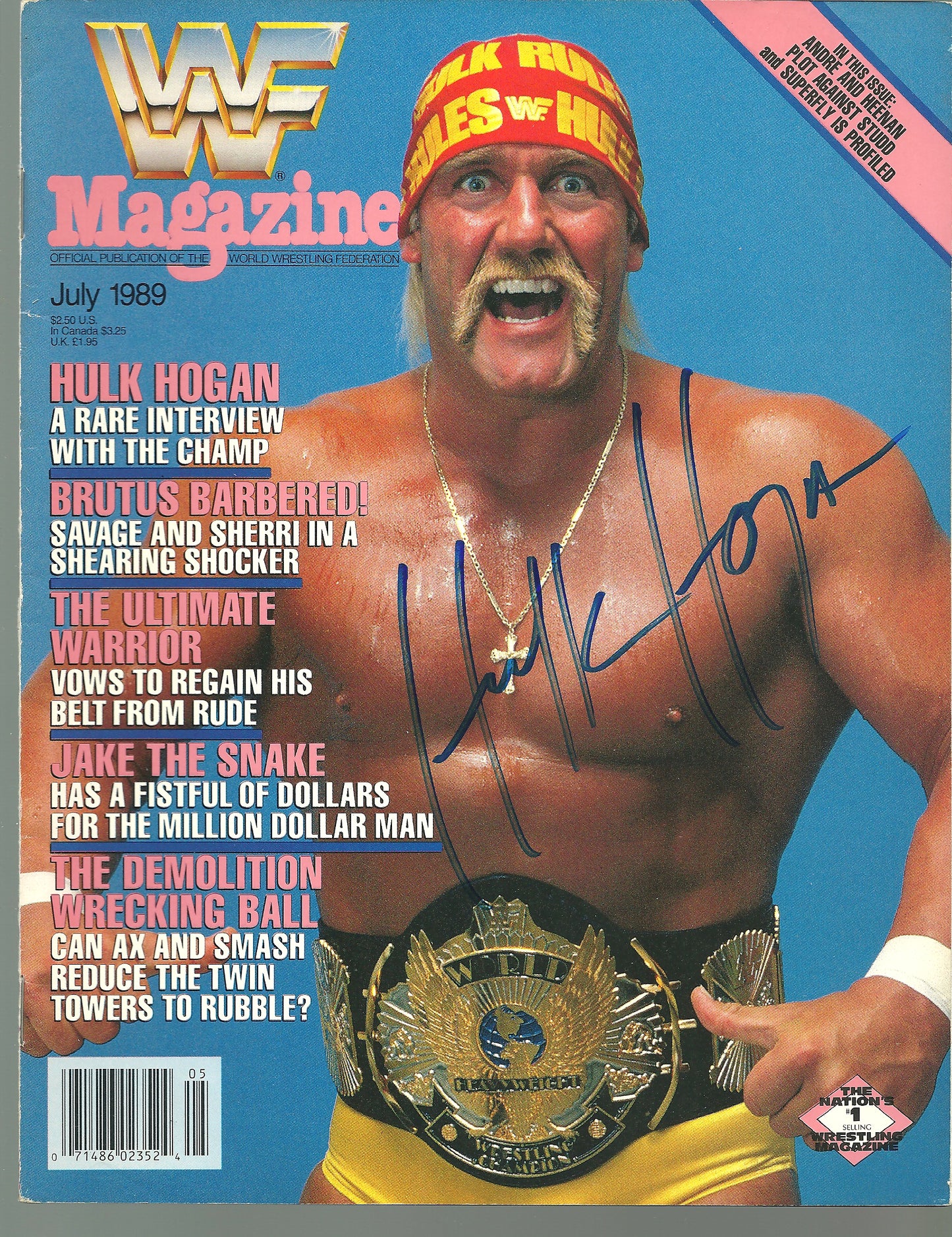 HH13  The Immortal Hulk Hogan  signed  Vintage  Wrestling Magazine w/ COA